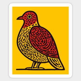 Linocut Bird Art Print - Nature Lover Gift Sticker